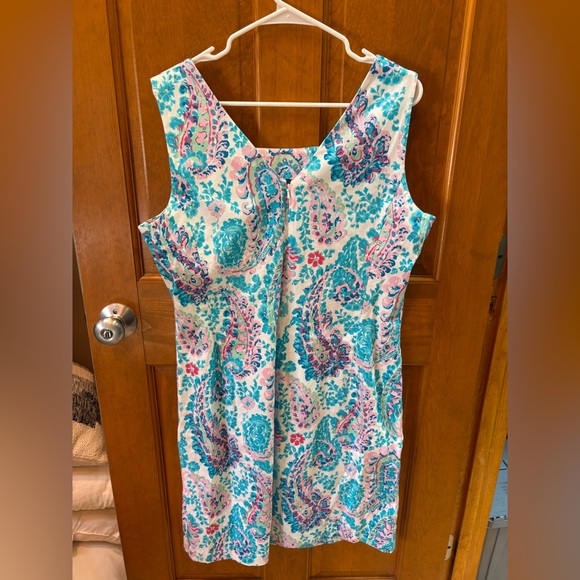 Talbots Women’s Cotton Fresco Paisley Sheath Dress Size 14 - Picture 5 of 10